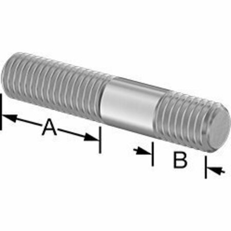 BSC PREFERRED Threaded on Both Ends Stud 316 Stainless Steel M10 x 1.5mm Size 26mm and 12mm Thread Len 52mm Long 5580N135